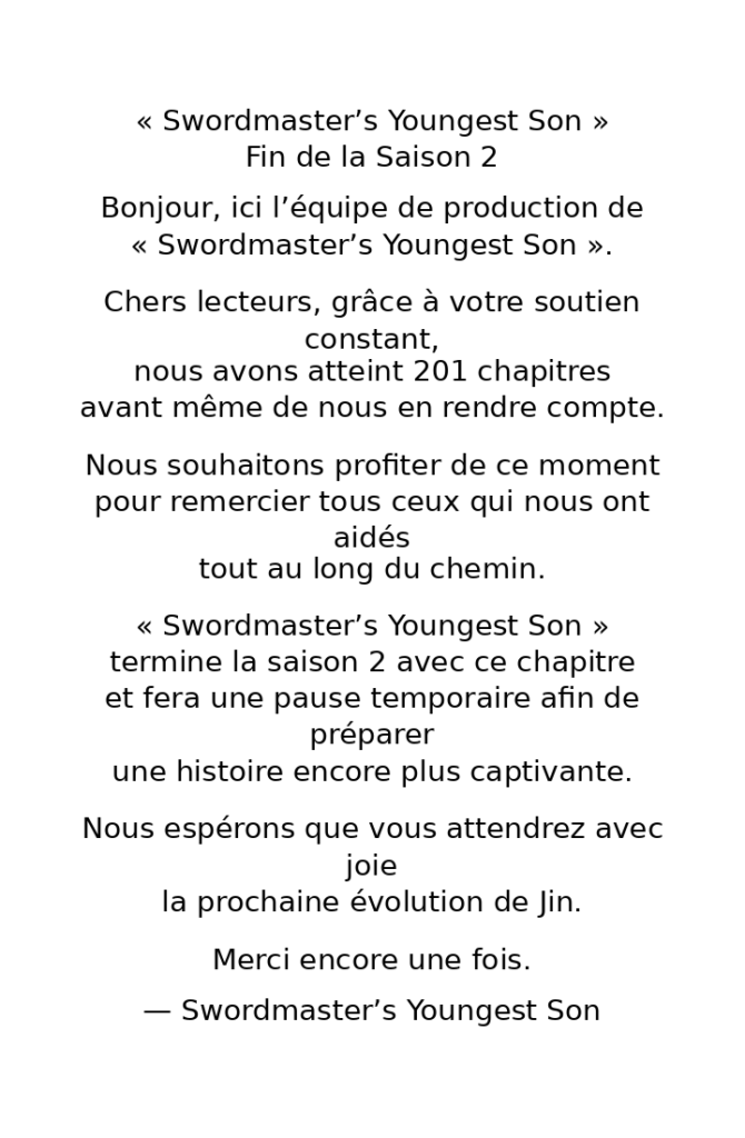 Swordmaster’s Youngest Son chapitre 202